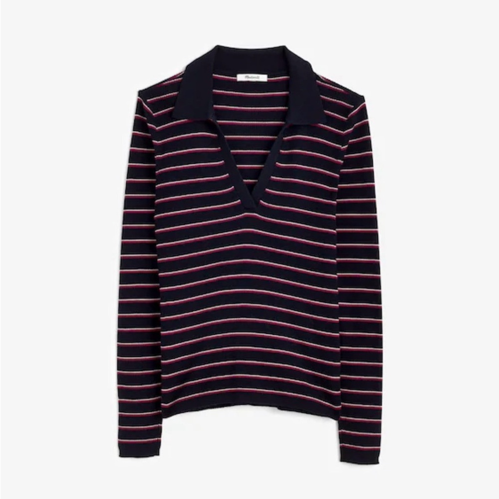 Madewell Johnny Collar Sweater in Merino Silk blend